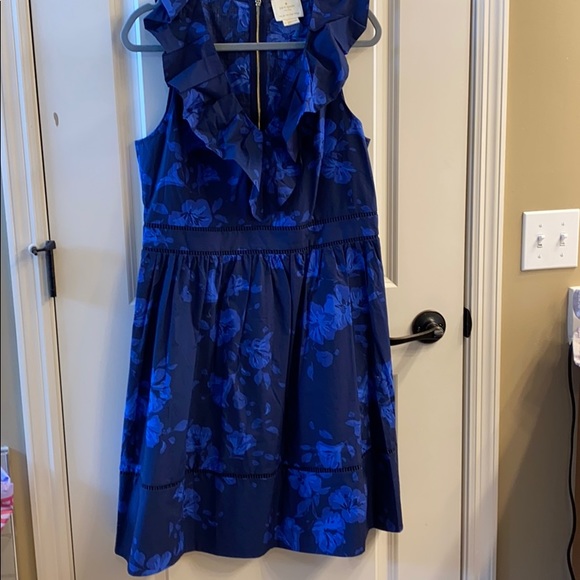 Kate Spade Blue Hibiscus Dress - Picture 2 of 8